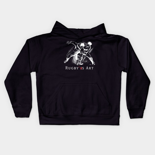 Rugby Catch W by PPereyra Kids Hoodie by Pablo Pereyra Art